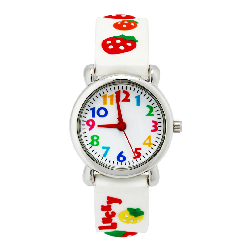 Factory waterproof colorful wrist 3D silicone jelly kids watch with customized logo