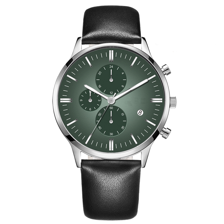 Simple high quality ready genuine leather band watch stainless steel 3atm Japan movt 3 hands busines