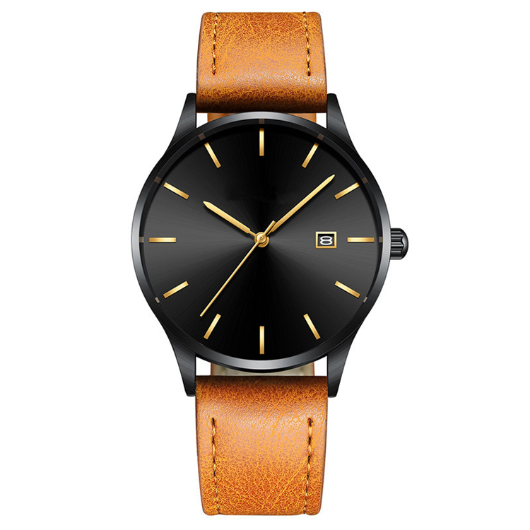 Wholesale factory supplies custom brand luxury fashion quartz stainless steel wrist watches with dat