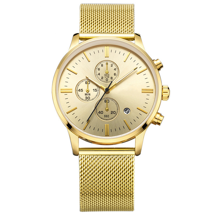 2022 OEM custom logo design mesh band minimalist wrist watches for men stainless steel watches