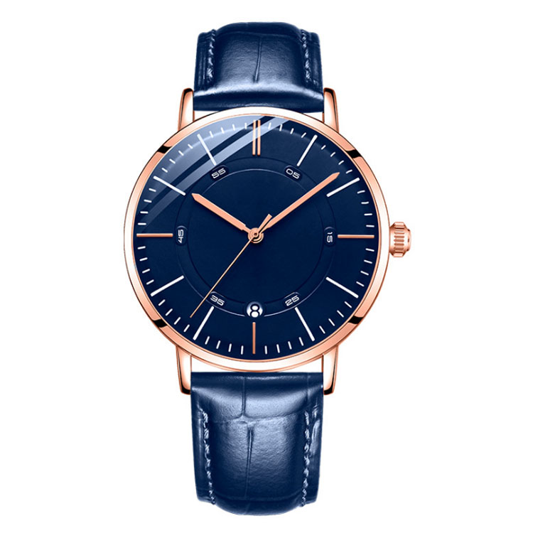 High quality mens watch ip plating leather band mesh strap japan quartz movement oem watch 