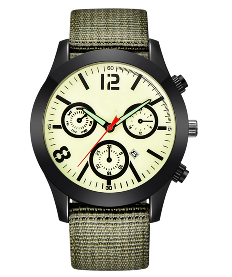 Sport outdoor luxury stainless steel case back men watches nylon band