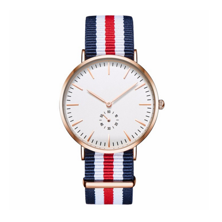 China wholesale nylon strap simple OEM single hand watch round alloy case