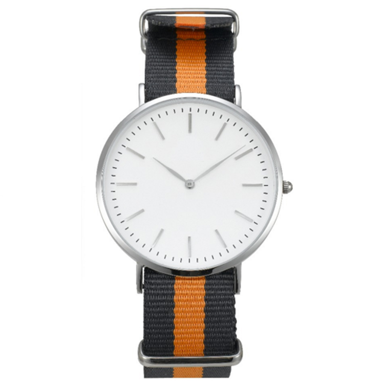Hot sale nylon band round alloy case mens simple design watch with Japan movement for gift