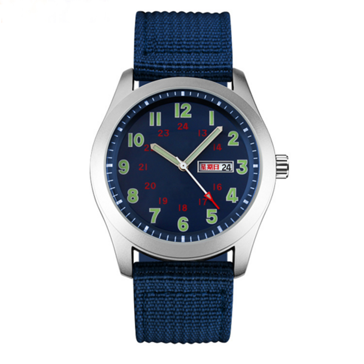 Outdoor sport quartz watch nylon strap simple design waterproof new style