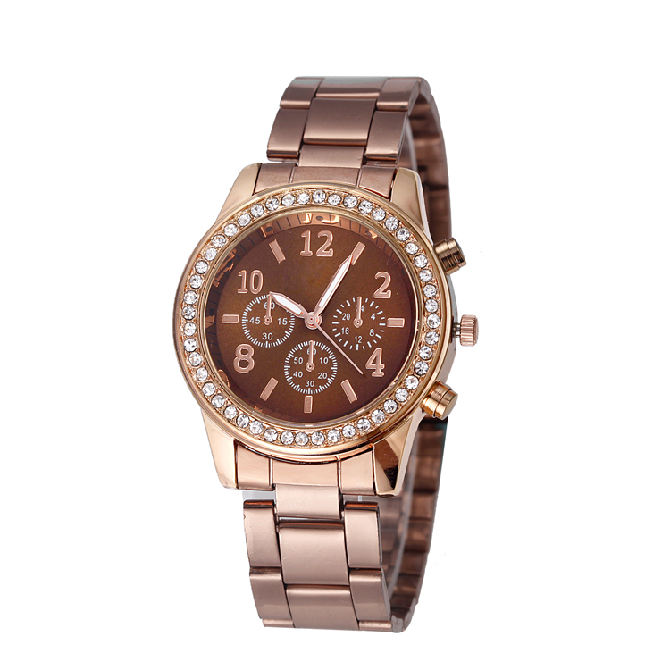 Fashion stainless steel  case back elegant waterproof wristwatch office lady classic quartz watches