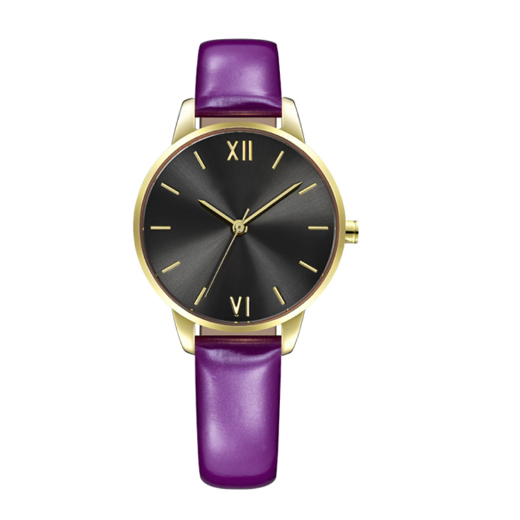Custom fashion watch women watches genuine leather three hands quartz big face watch lady